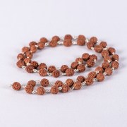 9056 Rudraksha mala 54 Beads on Silver wire-9056-01(1)